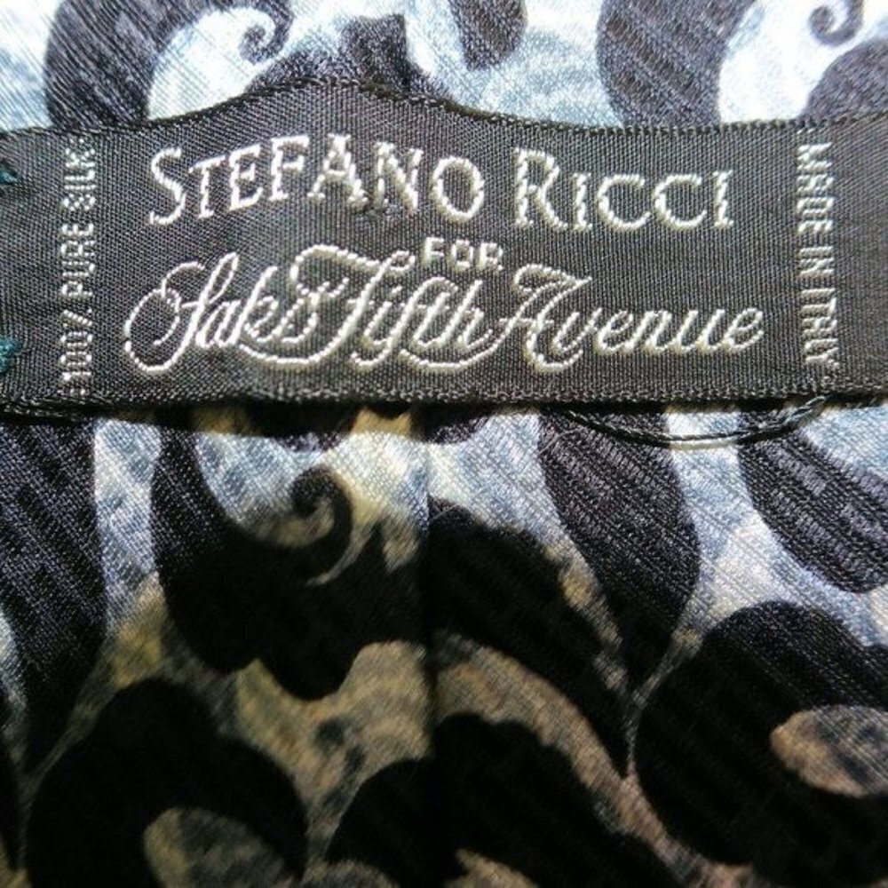 Stefano Ricci Silk Necktie Made in Italy 60" X 3.5" - Picture 3 of 4